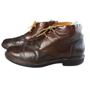 Olukai Pahoa Chukka Boot Mens 11 W Wide Brown Leather Lace Up